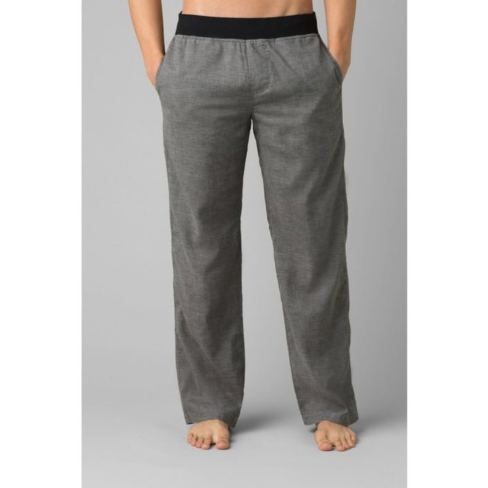 prAna Men's Dark Gray Vaha Drawstring Relaxed Fit Yoga Track Pants Size M